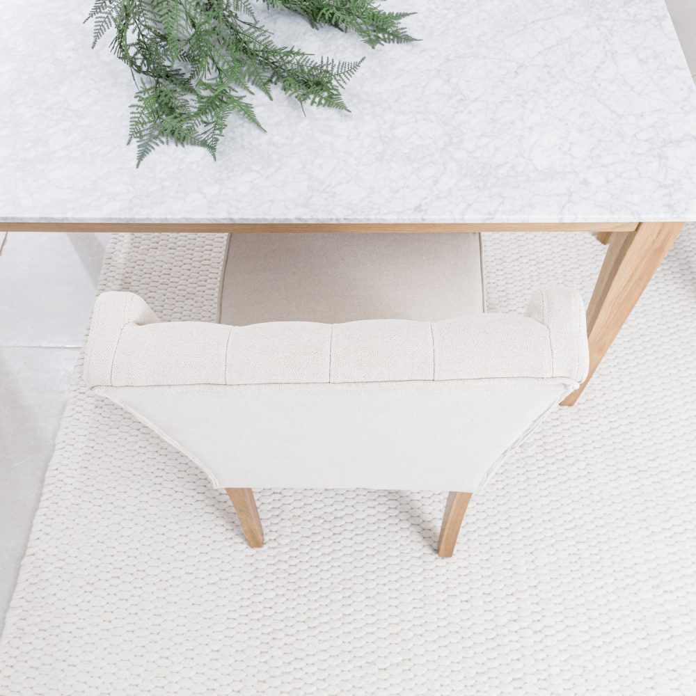 (Set of 2) Broadway Natural Linen Dining Chairs | Oak Legs - Image 6