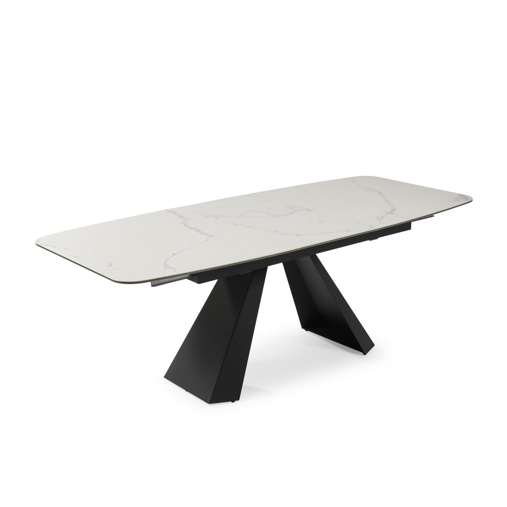 1.6m-2.1m - Casa White Ceramic Extending Dining Table - Image 7