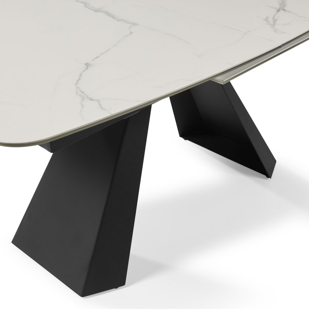 1.6m-2.1m - Casa White Ceramic Extending Dining Table - Image 16
