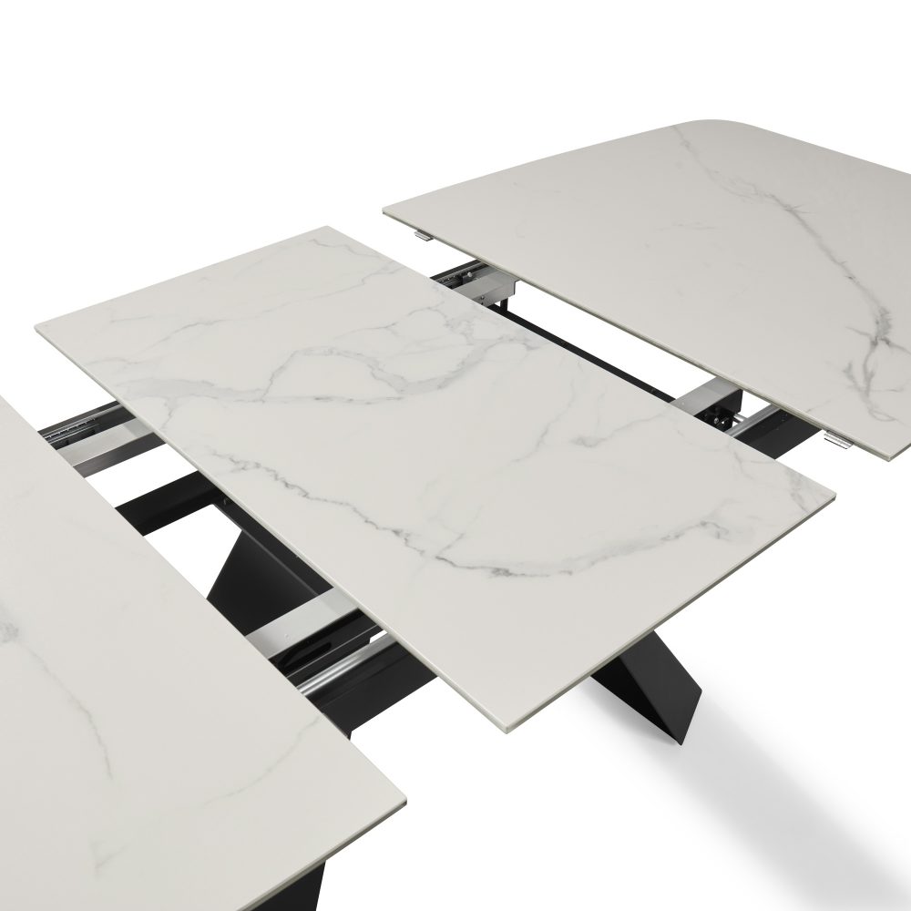1.6m-2.1m - Casa White Ceramic Extending Dining Table - Image 17