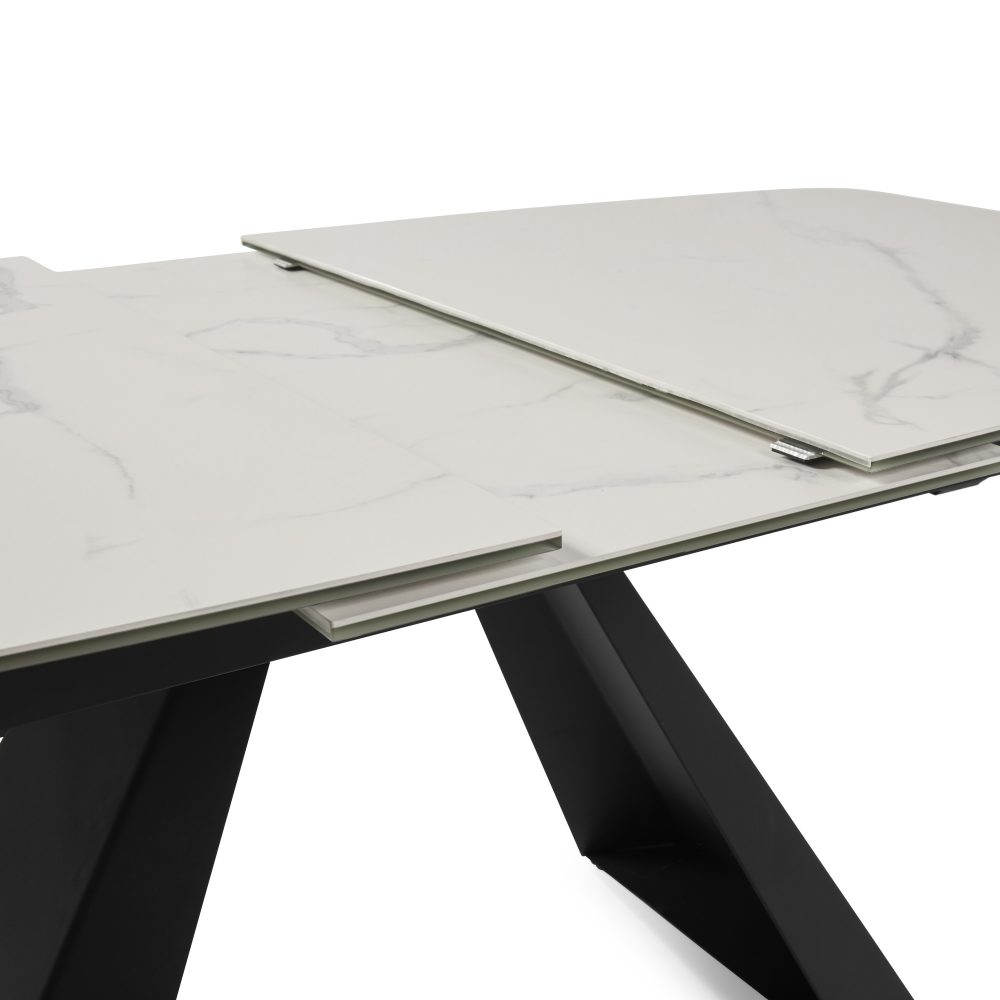 1.6m-2.1m - Casa White Ceramic Extending Dining Table - Image 21