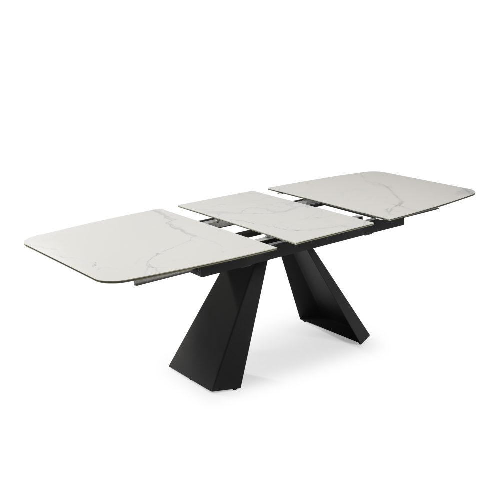 1.6m-2.1m - Casa White Ceramic Extending Dining Table - Image 8