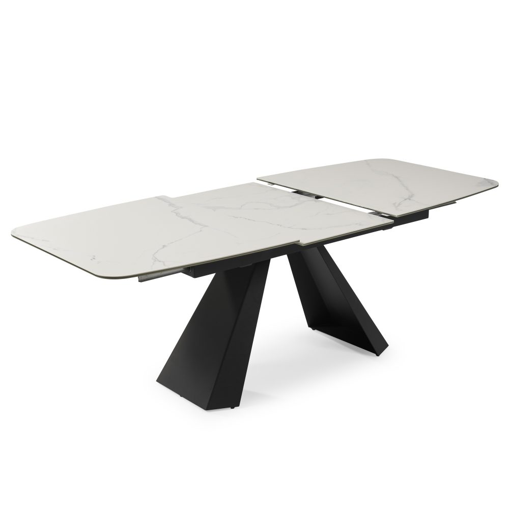 1.6m-2.1m - Casa White Ceramic Extending Dining Table - Image 9