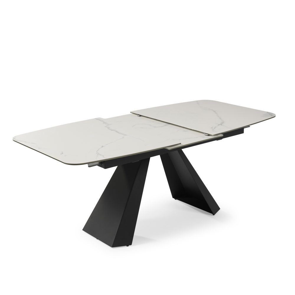 1.6m-2.1m - Casa White Ceramic Extending Dining Table - Image 10
