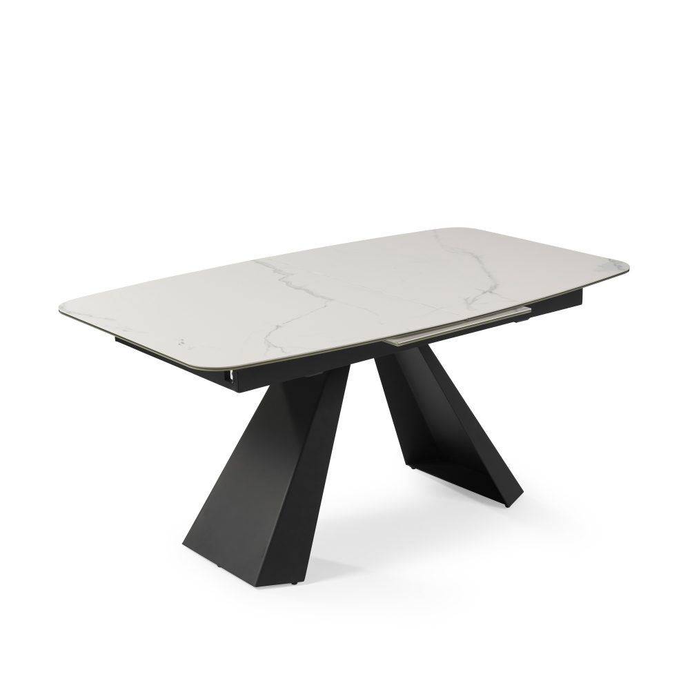 1.6m-2.1m - Casa White Ceramic Extending Dining Table - Image 11
