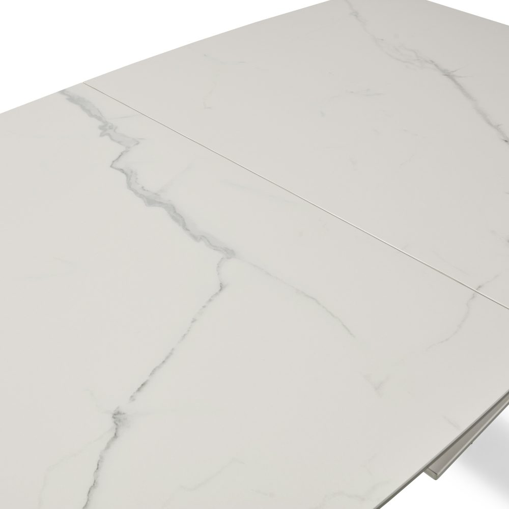 1.6m-2.1m - Casa White Ceramic Extending Dining Table - Image 15