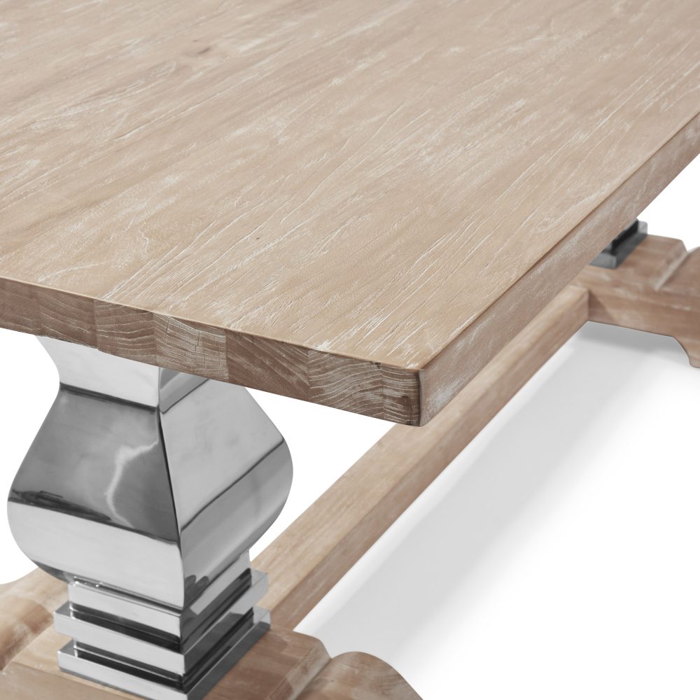 2m Solid Elm Refectory Dining Table - Image 5