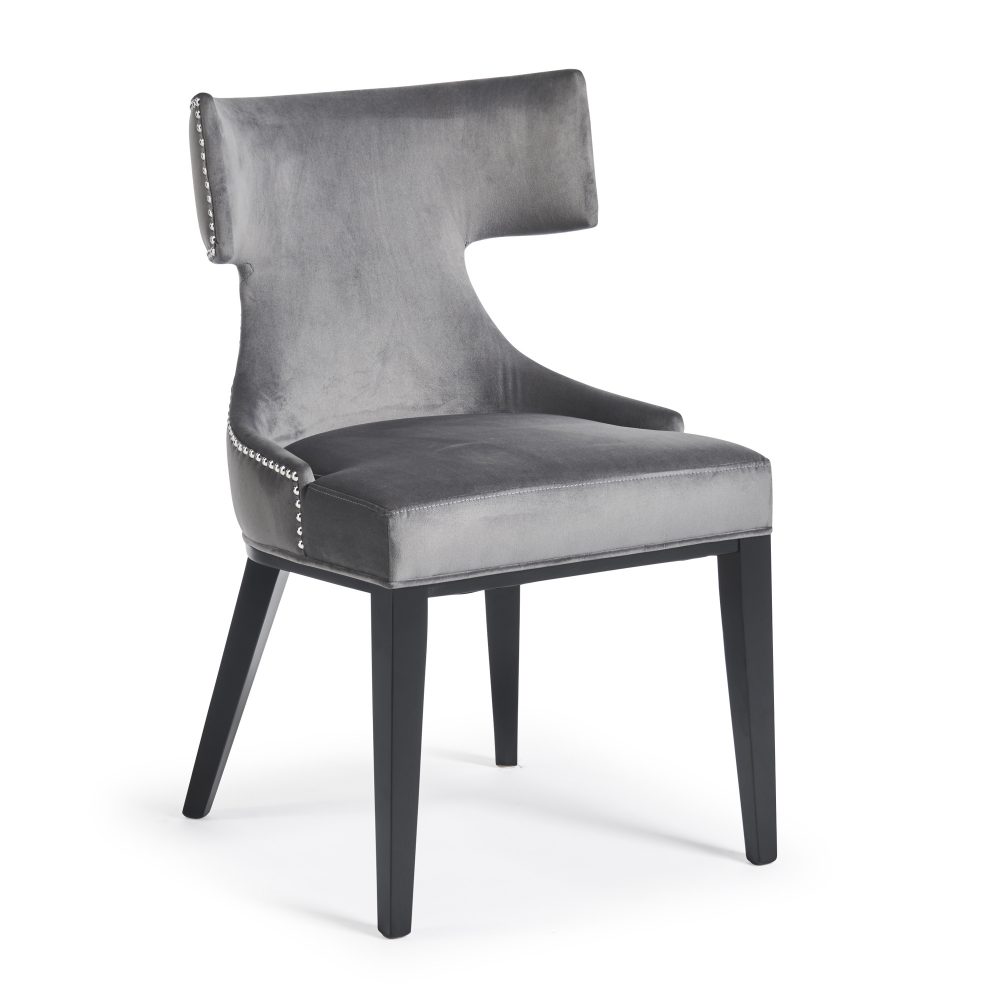 Hammersmith Upholstered Grey Velvet Dining Chair - Image 5