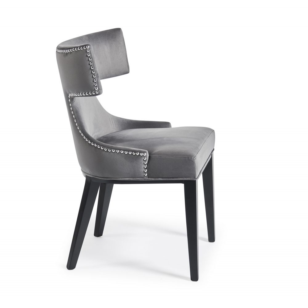 Hammersmith Upholstered Grey Velvet Dining Chair - Image 6