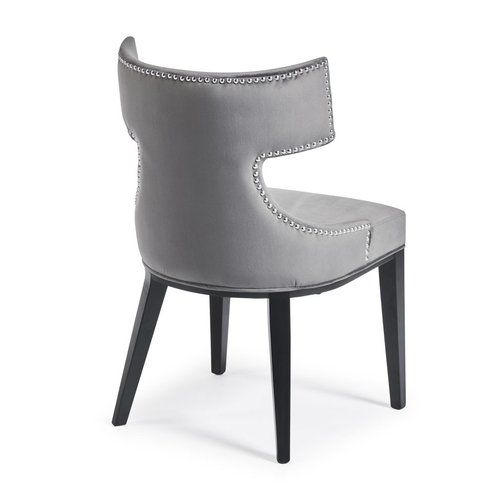 Hammersmith Upholstered Grey Velvet Dining Chair - Image 7