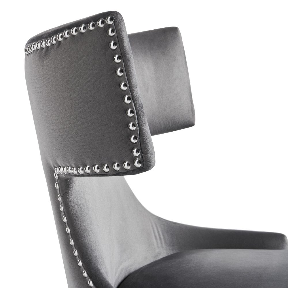 Hammersmith Upholstered Grey Velvet Dining Chair - Image 11