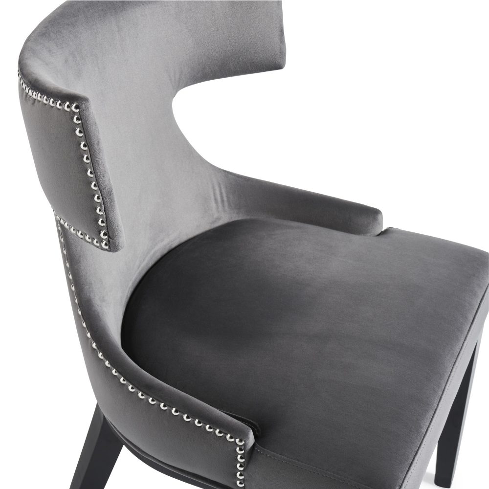 Hammersmith Upholstered Grey Velvet Dining Chair - Image 12