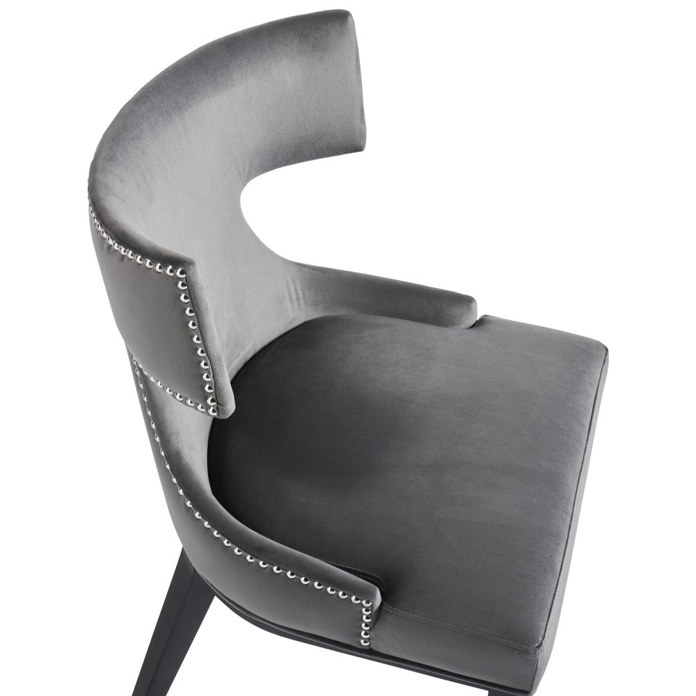 Hammersmith Upholstered Grey Velvet Dining Chair - Image 13