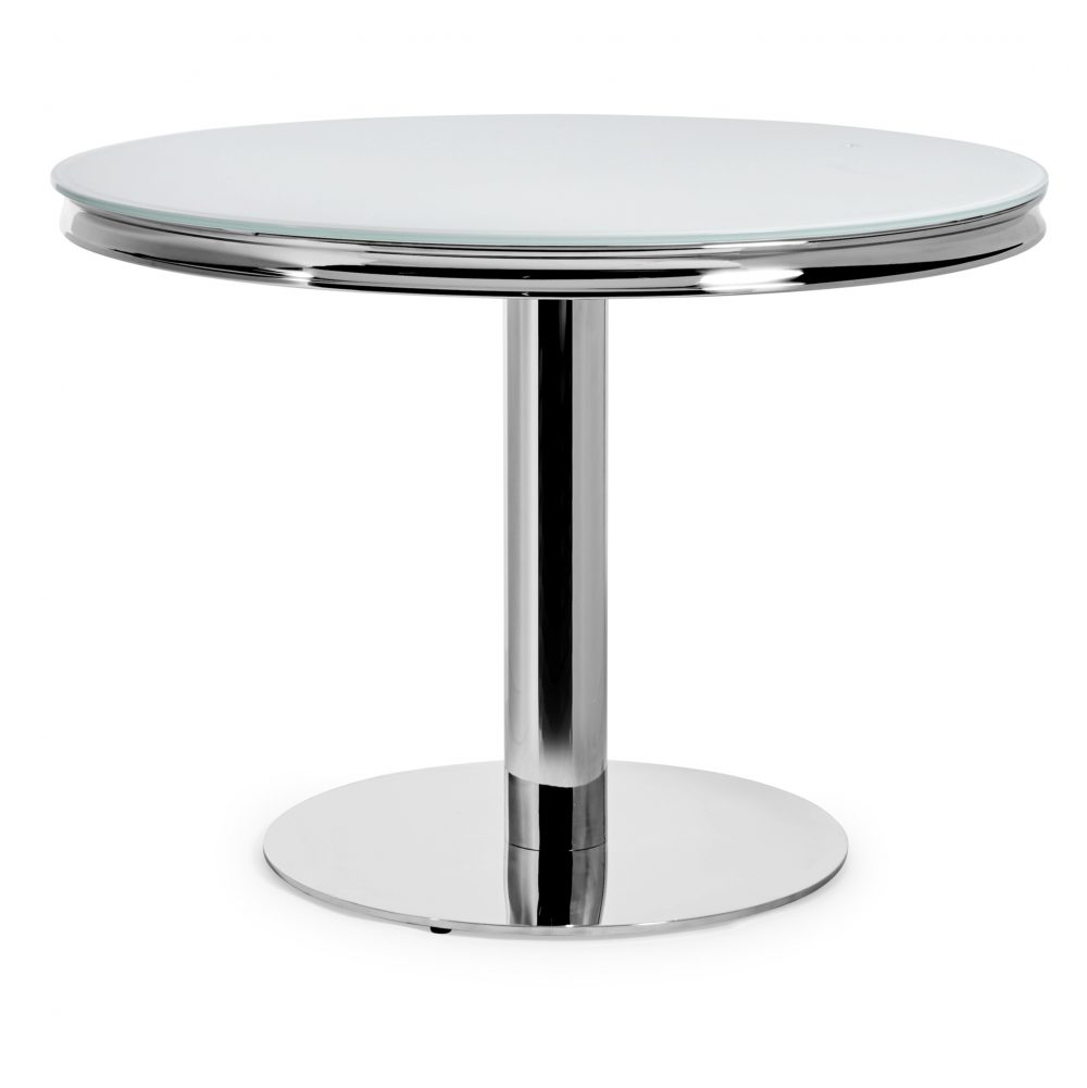 Small Louis 1.06m Round Dining Table - White Glass