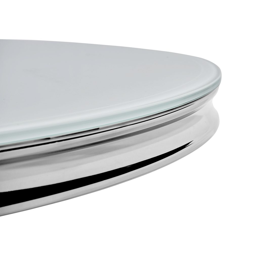 Small Louis 1.06m Round Dining Table - White Glass - Image 4