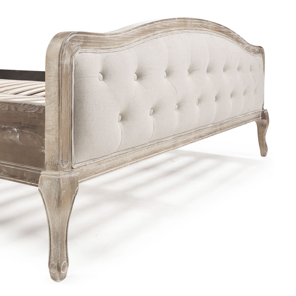 Arielle French Limed Ash Buttoned Upholstered Bed - King Size - Image 13