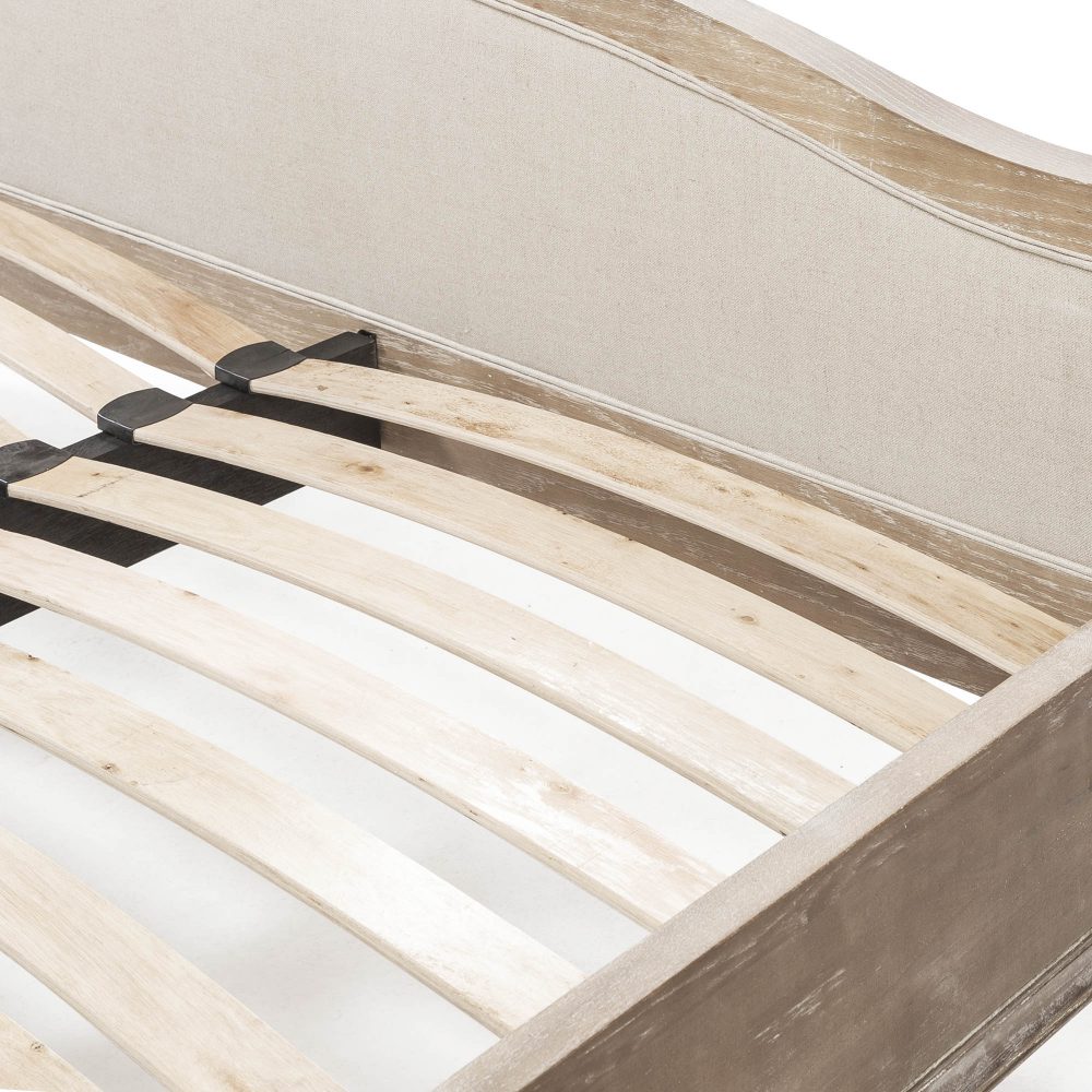 Arielle French Limed Ash Buttoned Upholstered Bed - King Size - Image 14