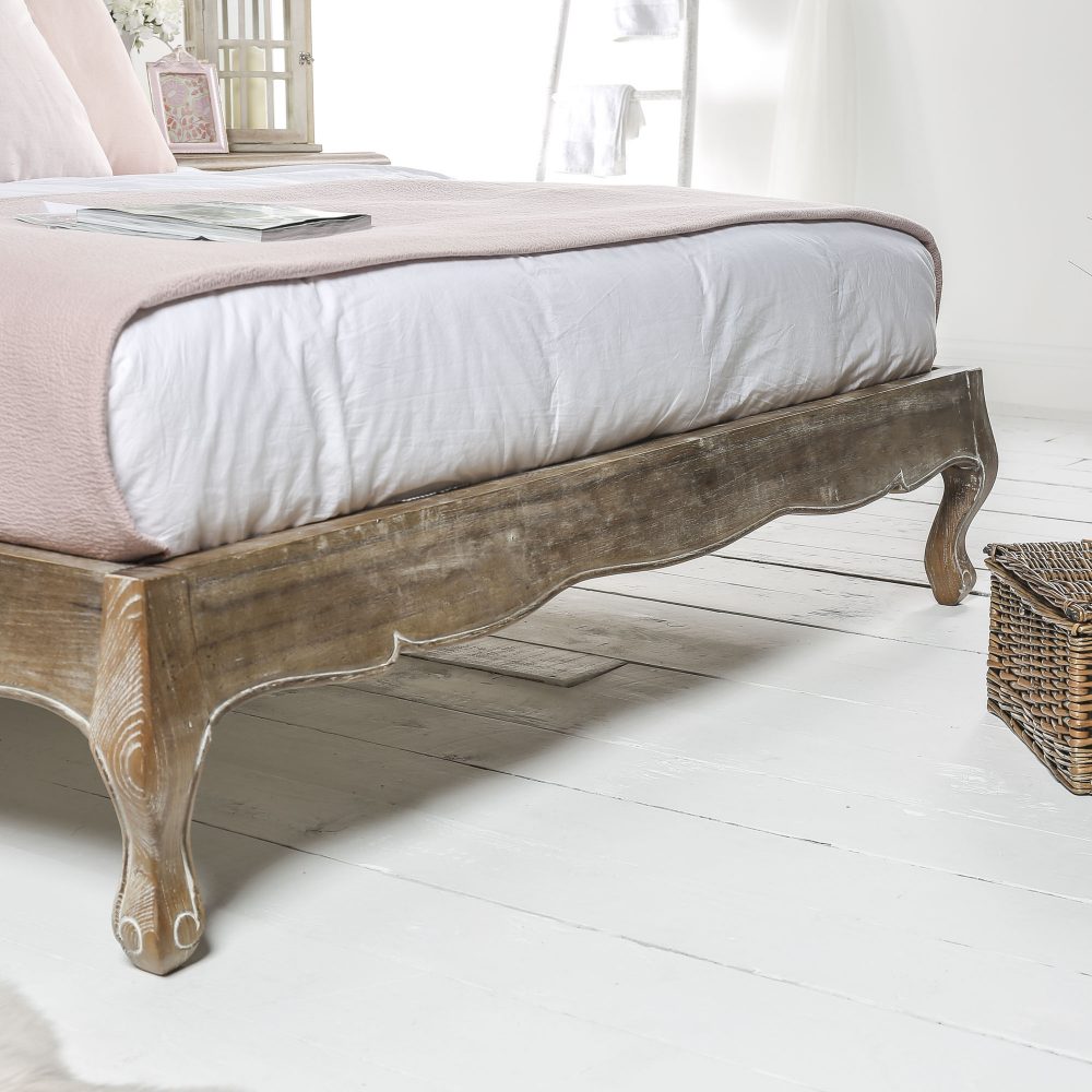Eloise Limed Ash Upholstered Low Foot Board Bed - King Size - Image 6