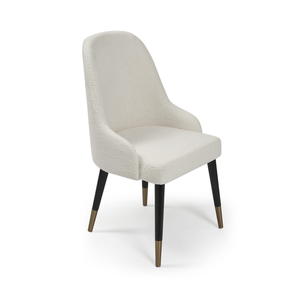 Isla Boucle Dining Chair with Gold Tipped Feet - Image 5