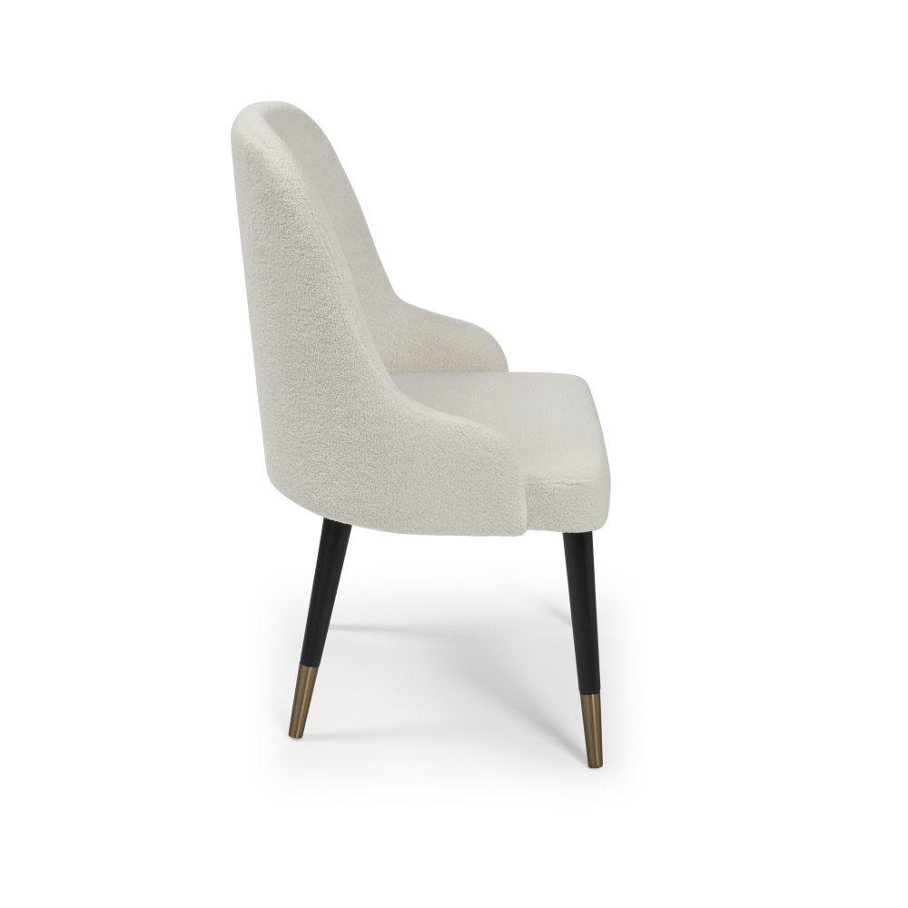 Isla Boucle Dining Chair with Gold Tipped Feet - Image 7