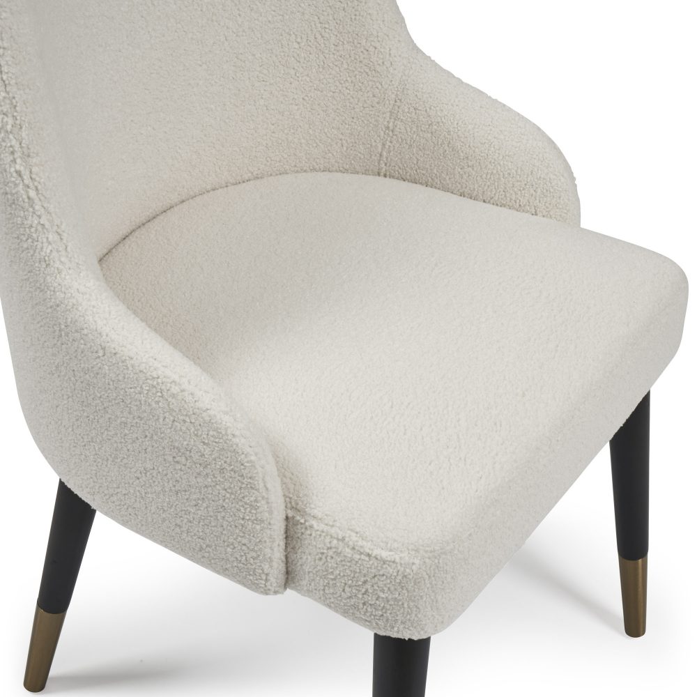 Isla Boucle Dining Chair with Gold Tipped Feet - Image 12