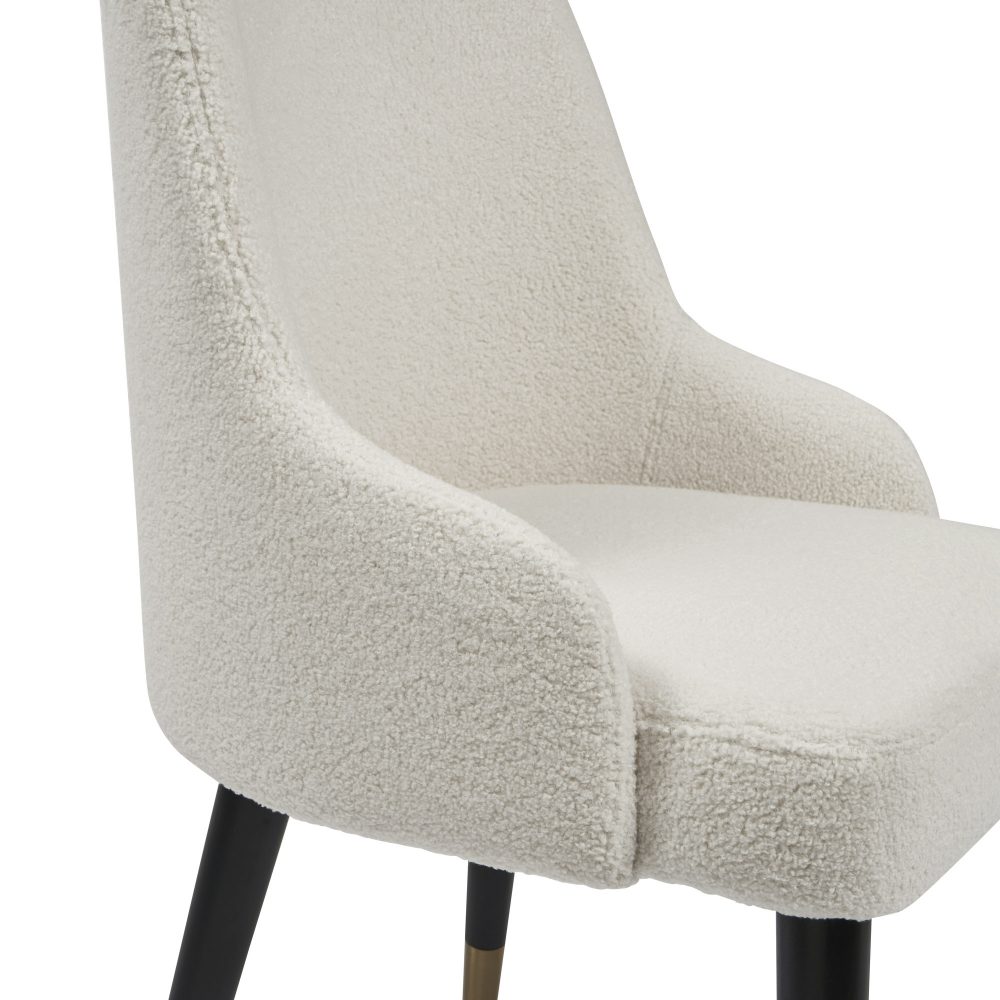 Isla Boucle Dining Chair with Gold Tipped Feet - Image 11