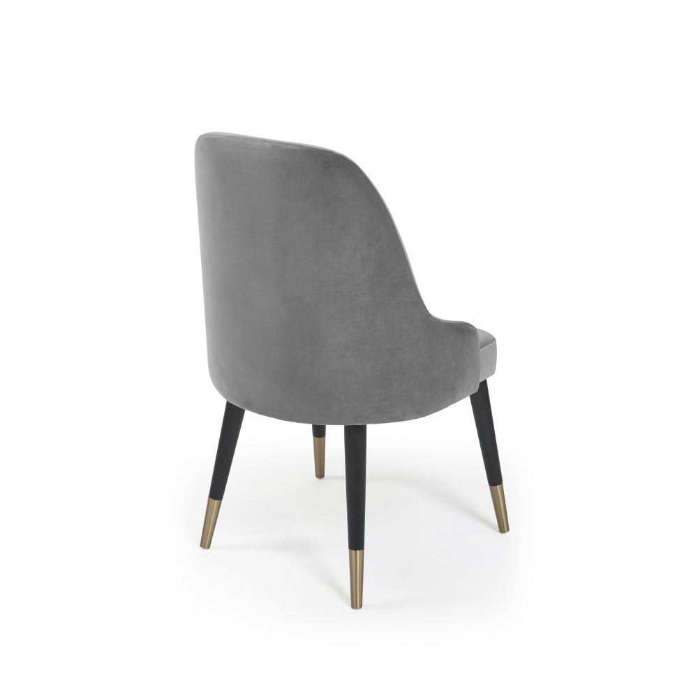 Isla Grey Velvet Dining Chair with Gold Tipped Feet - Image 8