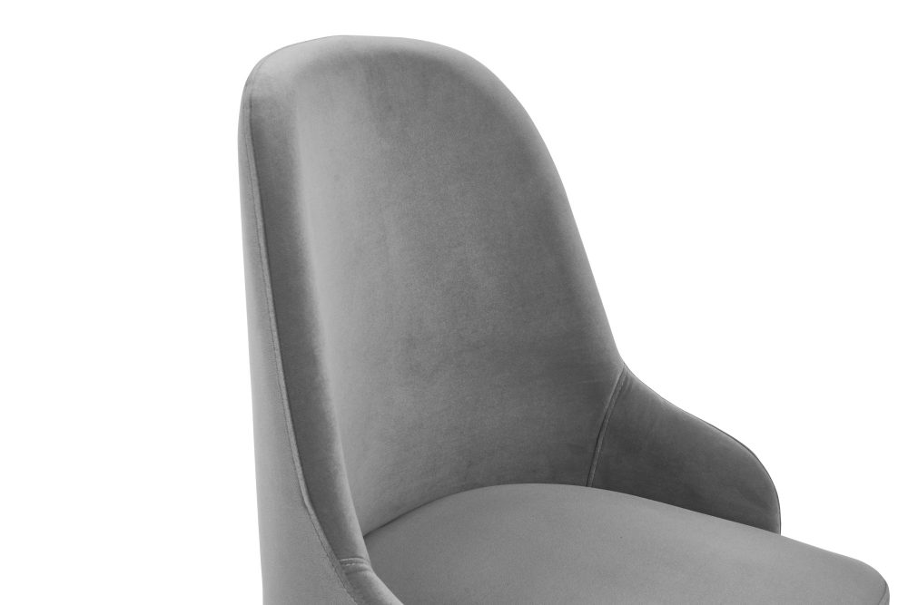 Isla Grey Velvet Dining Chair with Gold Tipped Feet - Image 11