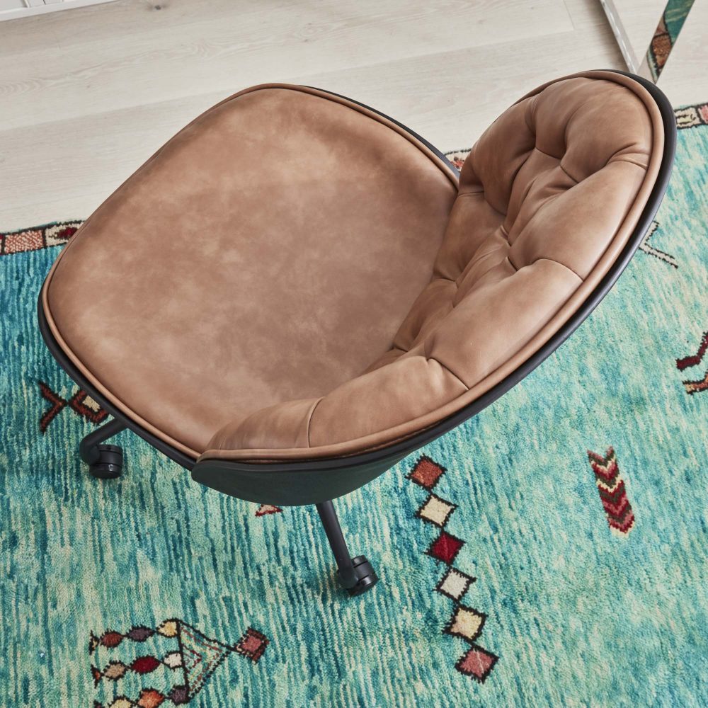 Thiago Brown Tan Faux Leather Office Chair - Image 14