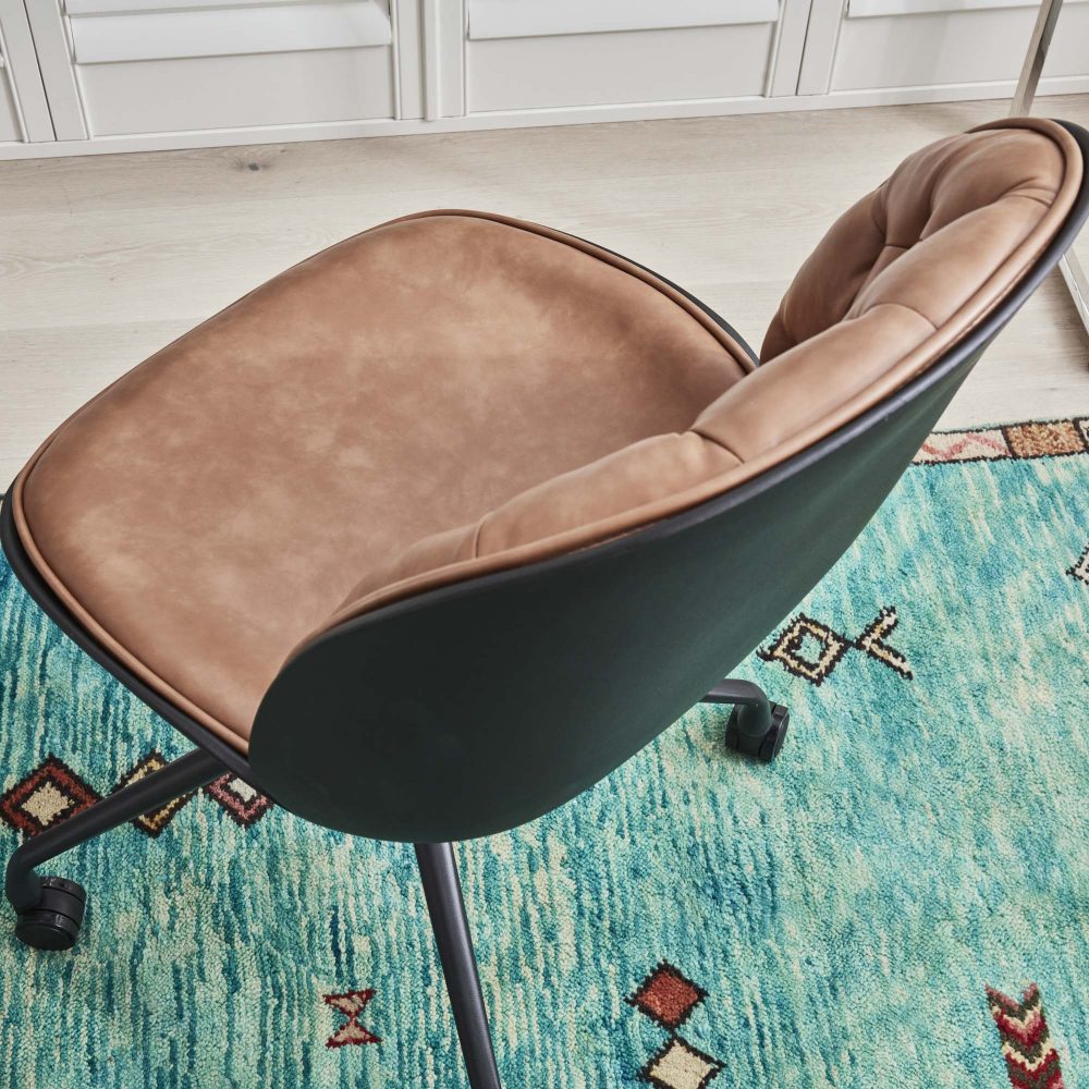 Thiago Brown Tan Faux Leather Office Chair - Image 15