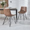 Bellagio 90cm Square Natural Oak Melamine Dining Table Set with 4x Leon Tan Dining Chairs - Image 8