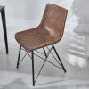 Bellagio 90cm Square Natural Oak Melamine Dining Table Set with 4x Leon Tan Dining Chairs - Image 10