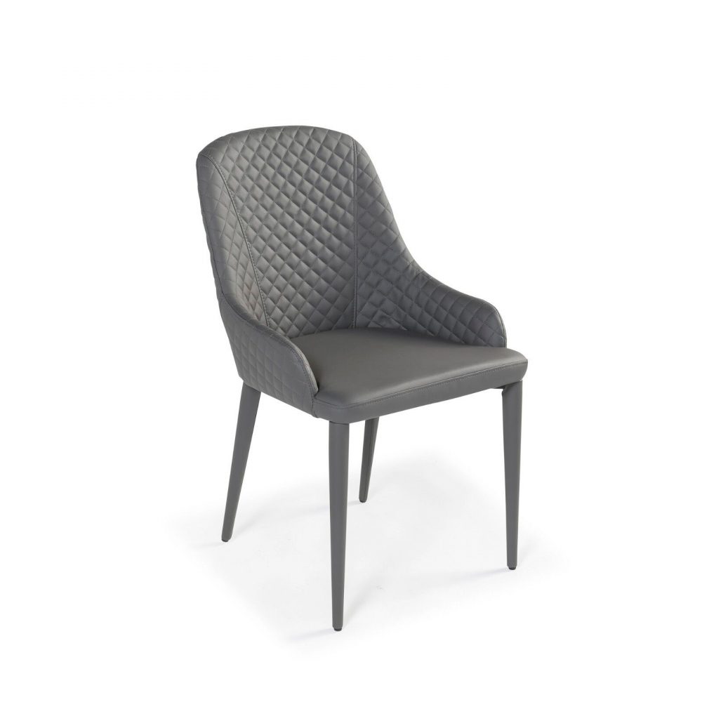 Cheshire Grey Faux Leather Quilted Upholstered Dining Chair - Image 5