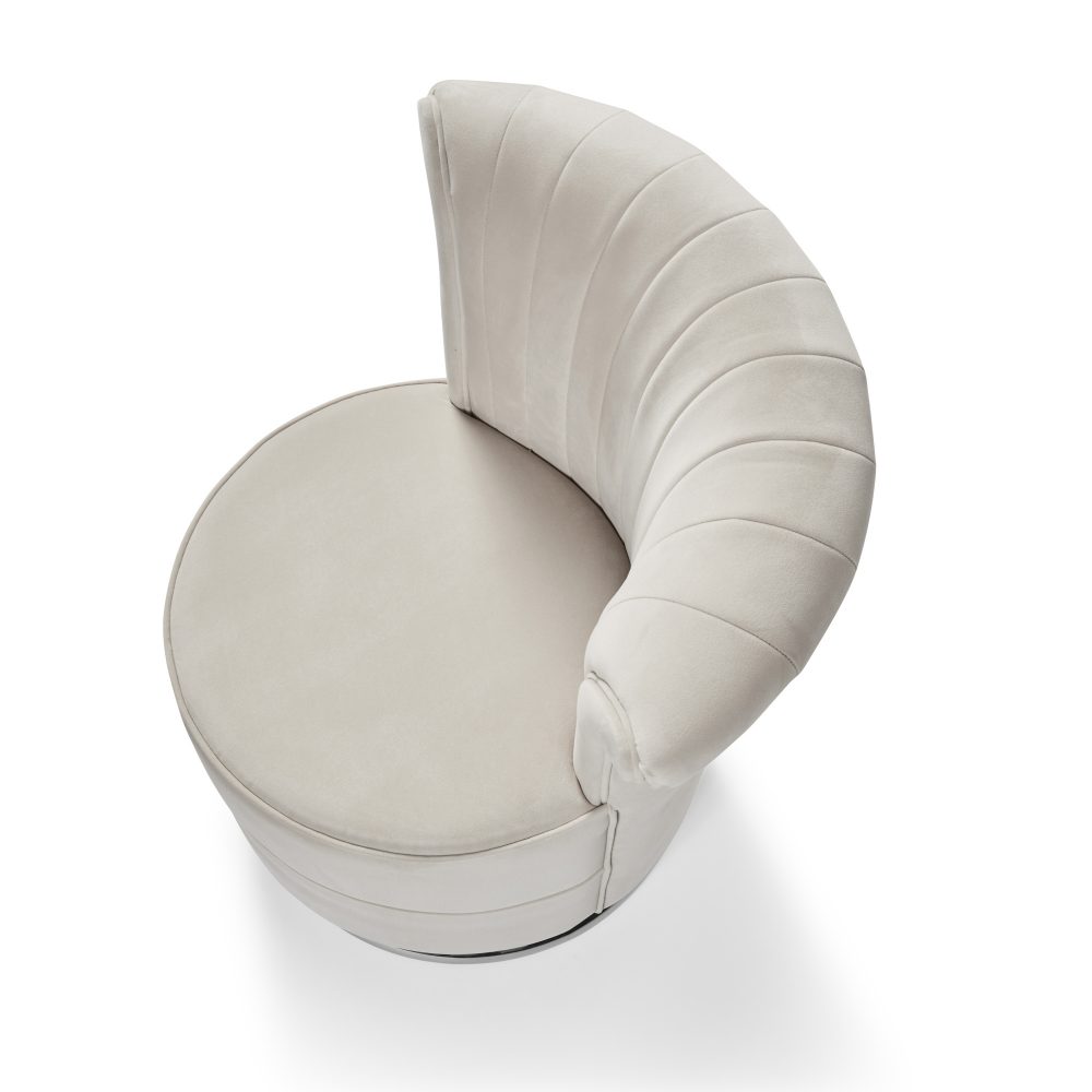Grace Cream Velvet Swivel Accent Dressing Chair - Image 16