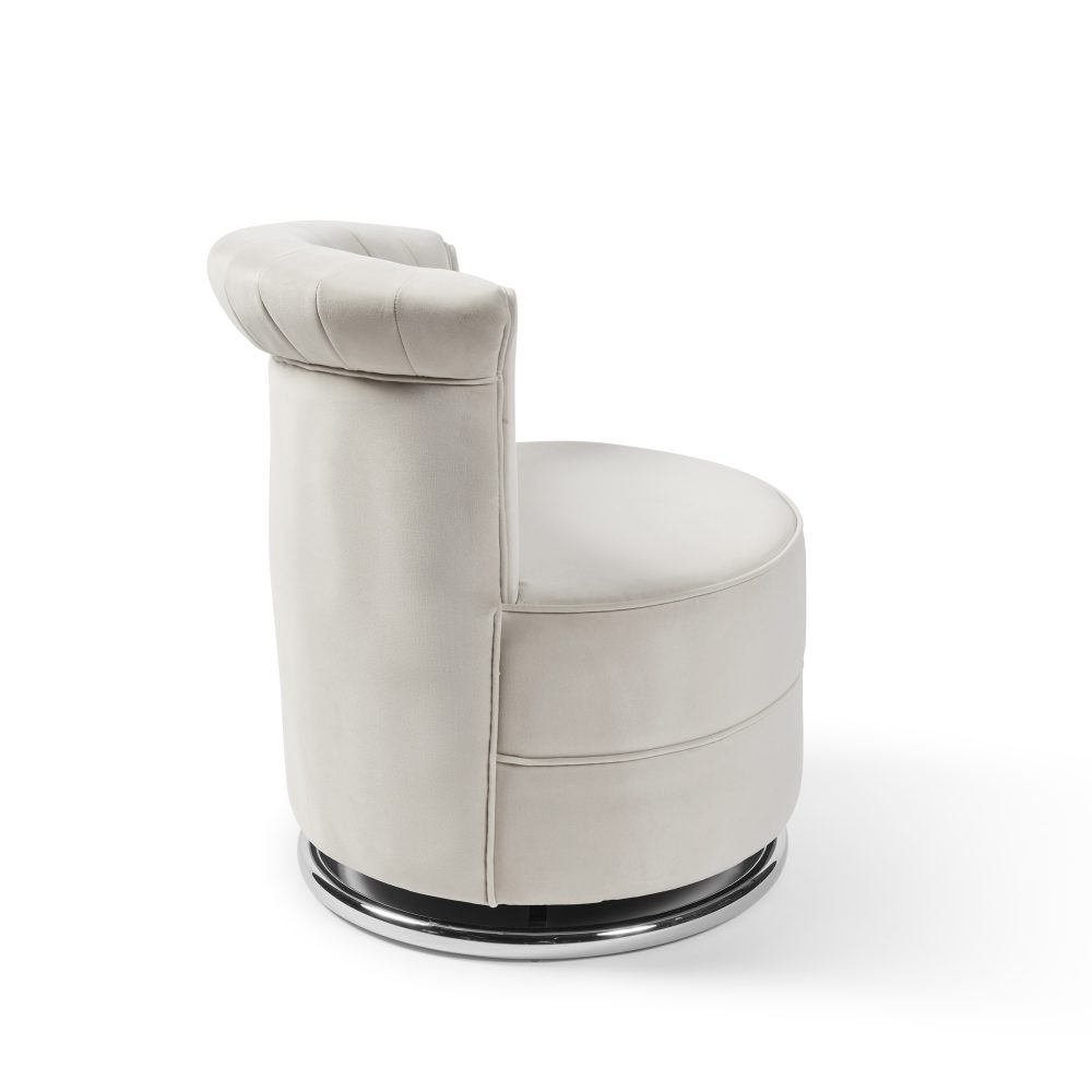 Grace Cream Velvet Swivel Accent Dressing Chair - Image 10