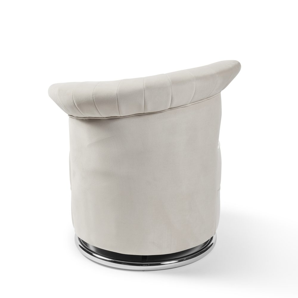 Grace Cream Velvet Swivel Accent Dressing Chair - Image 11