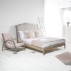 Camille French Style Upholstered Limed Oak Low Foot Board Bed - Image 2