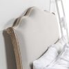 Camille French Style Upholstered Limed Oak Low Foot Board Bed - Image 4
