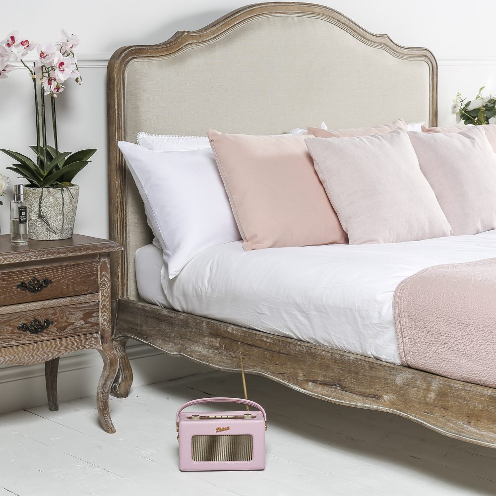 Eloise Limed Ash Upholstered Low Foot Board Bed - King Size - Image 5