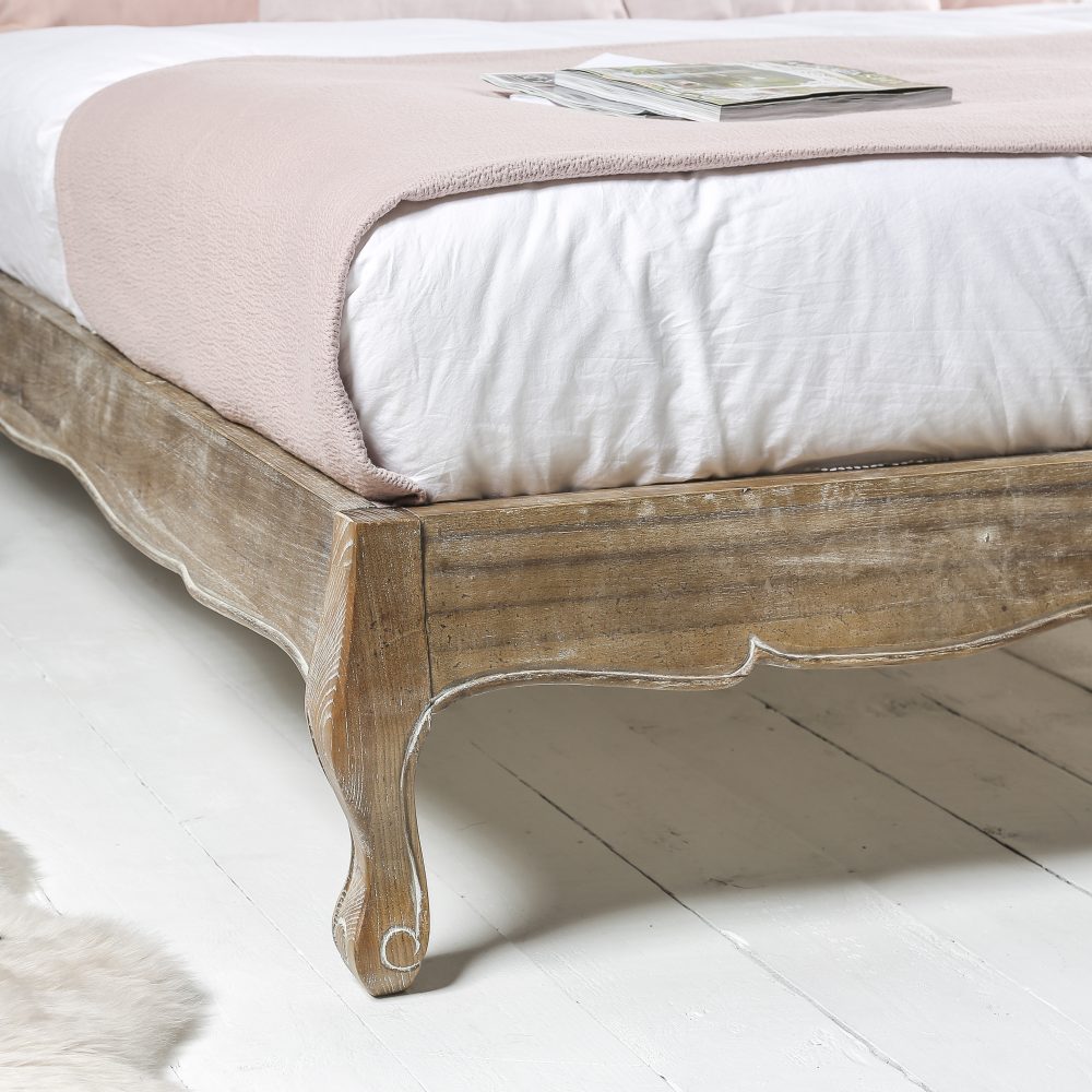 Eloise Limed Ash Upholstered Low Foot Board Bed - King Size - Image 7