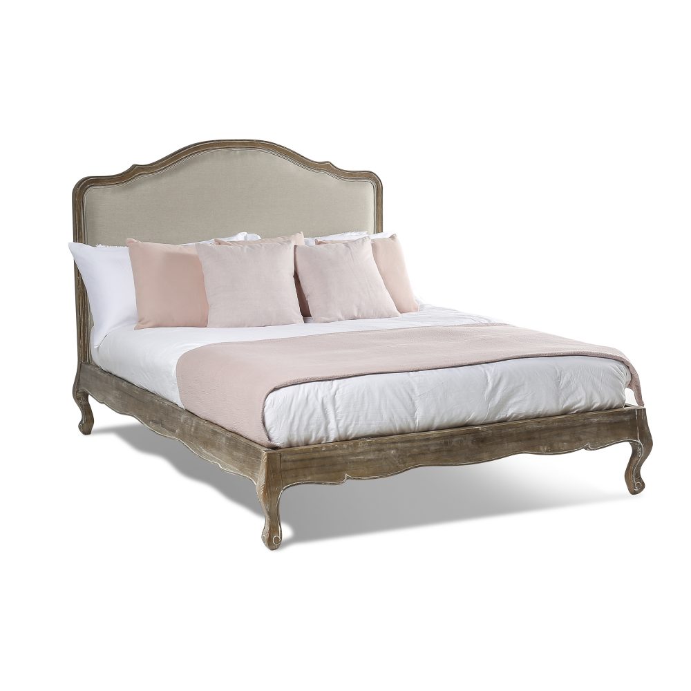 Eloise Limed Ash Upholstered Low Foot Board Bed - King Size - Image 2
