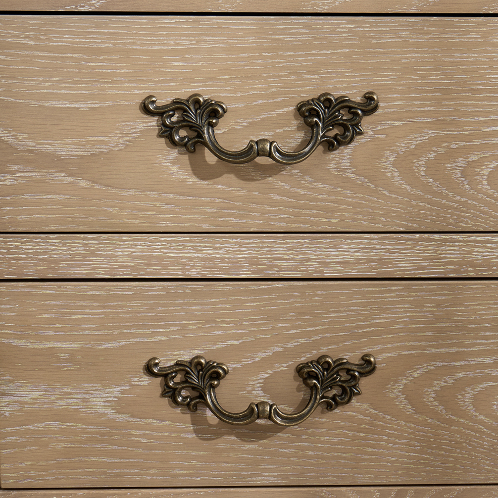 Lille French Limed Oak 5ft Upholstered Low Footboard Bed with Two Matching Bedside Tables - Image 9