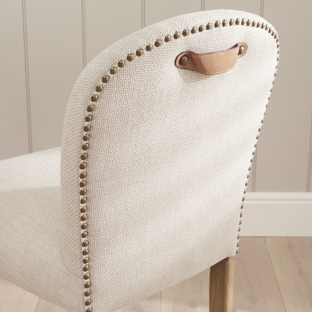 Sienna Beige Linen Upholstered White Wash Ash Counter Stool - Image 8