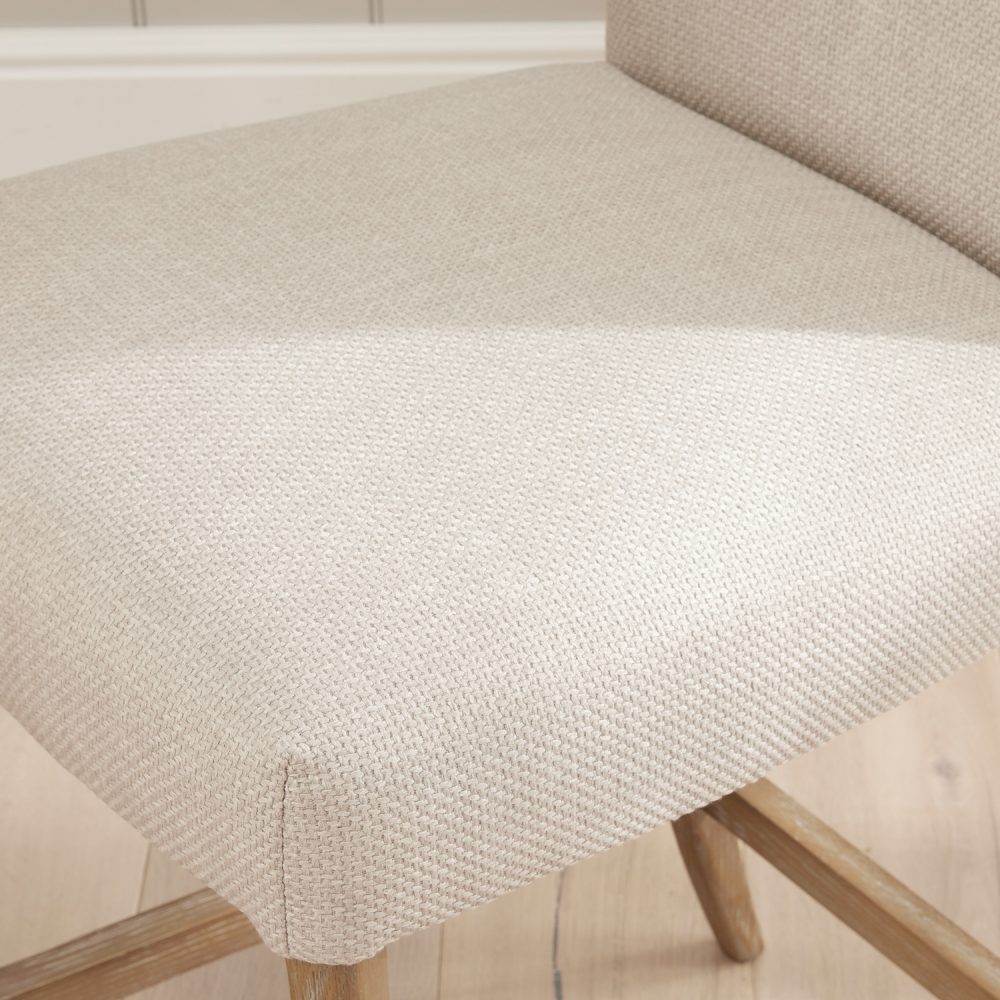Sienna Beige Linen Upholstered White Wash Ash Counter Stool - Image 9