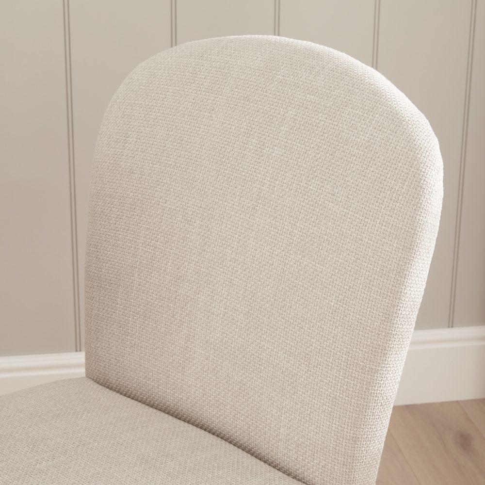 Sienna Beige Linen Upholstered White Wash Ash Counter Stool - Image 10