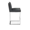 Bailey Grey Faux Leather Kitchen Barstool - Polished Steel - Image 9