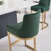 Clara Green Velvet Upholstered Counter Kitchen Stool with Gold Steel Frame - Image 4