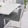 Bailey Grey Faux Leather Kitchen Barstool - Polished Steel - Image 4