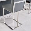 Bailey Grey Faux Leather Kitchen Barstool - Polished Steel - Image 5