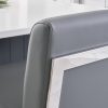 Bailey Grey Faux Leather Kitchen Barstool - Polished Steel - Image 6